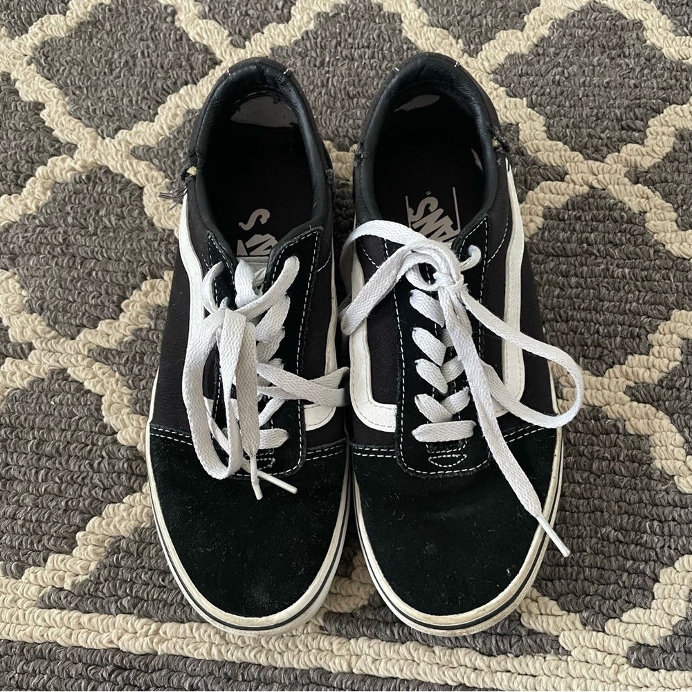 Vans Classic Black and White Lace-Up Shoes